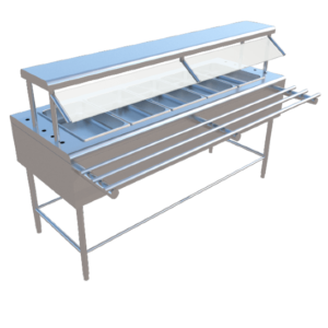 BAÑO MARIA TIPO SANITARIO 5 INSERTOS ENTEROS DE 1.90X0.70X0.90 MTS MOD. BMS-190-5