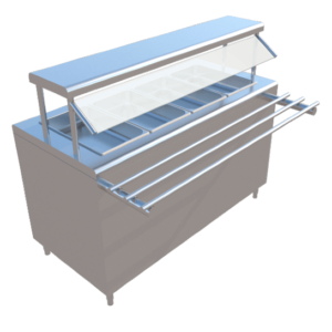 BARRA FRIA TIPO GABINETE 4 INSERTOS ENTEROS DE 1.50X0.70X0.90 MTS MOD. BFG-150-4