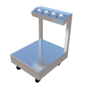 CARRO DE PARA CUBIERTOS Y CHAROLAS DE 0.60X0.70X0.90 MTS MOD. CCC-60